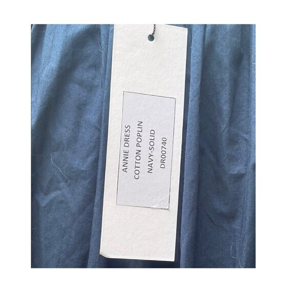 NWT $322 RHODE ANNIE NAVY COTTON POPLIN FULL LENGTH DRESS SIZE S - Picture 7 of 7